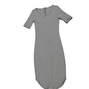 Bella Luxx Designer Monochrome Striped Midi Dress